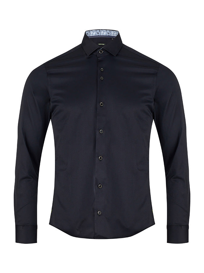 REMUS UOMO KIRK SLIM FIT SHIRT -BLACK