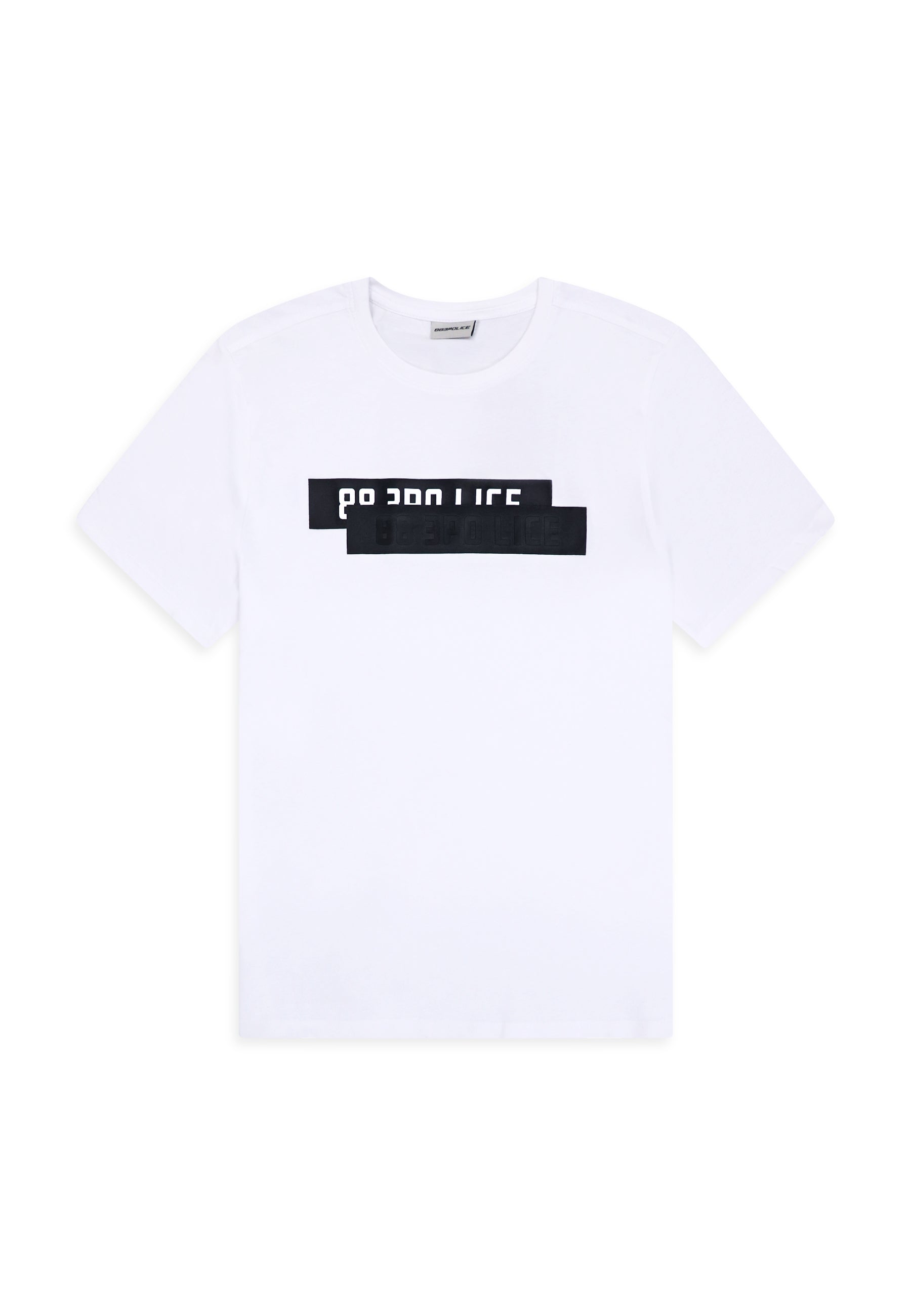 883 POLICE ADRIAN LAYERED LOGO T-SHIRT-WHITE