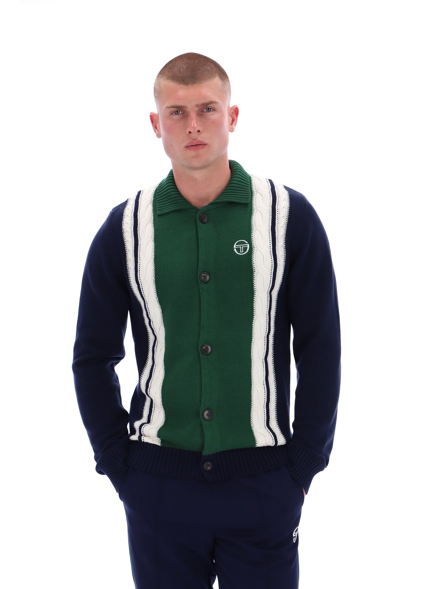 SERGIO TACCHINI BRUNI KNIT STM21204-325 MARITIME BLUE/ GARDENIA EDEN