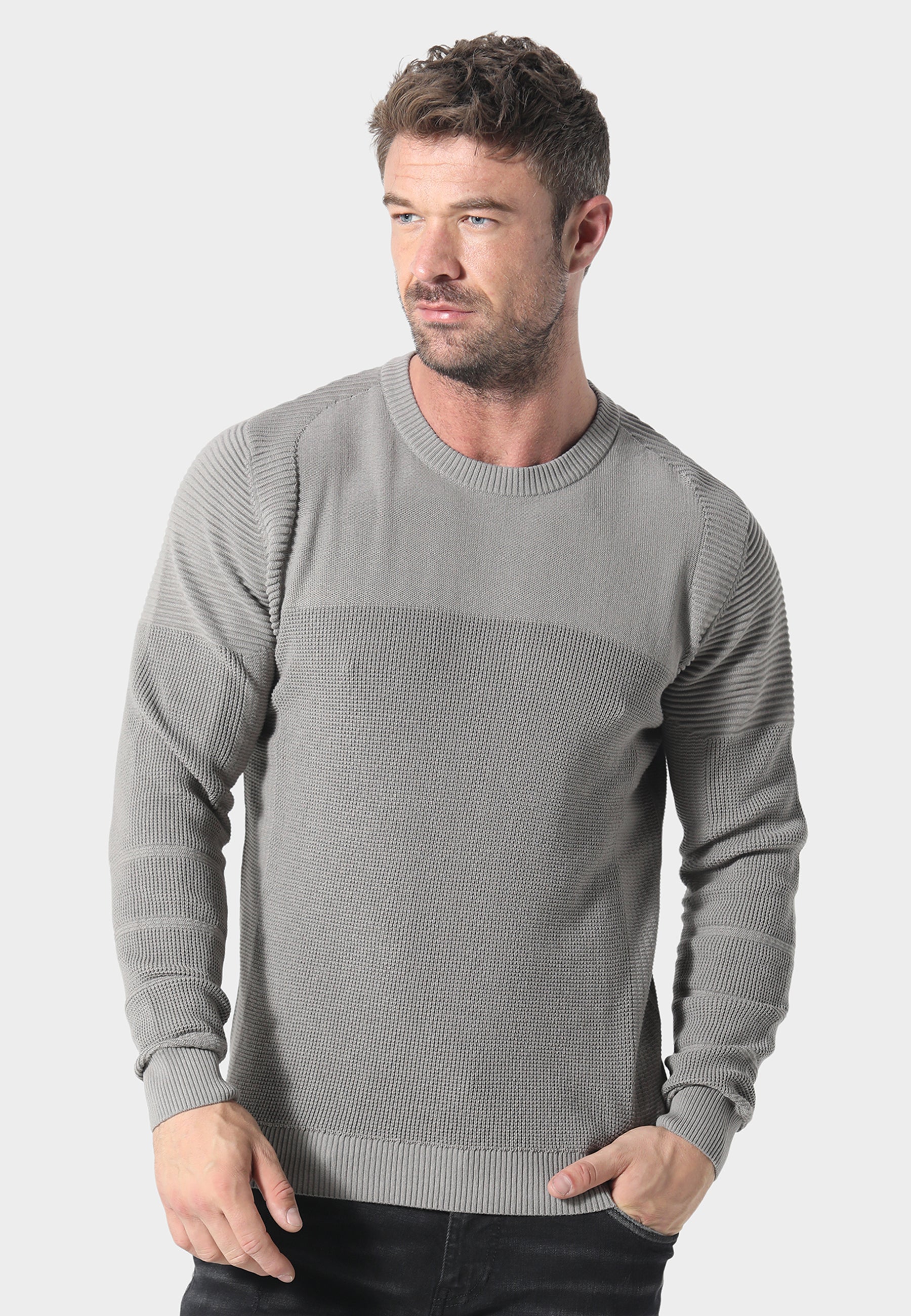 883 POLICE CANEY MIX-TEXTURED KNIT -DESERT
