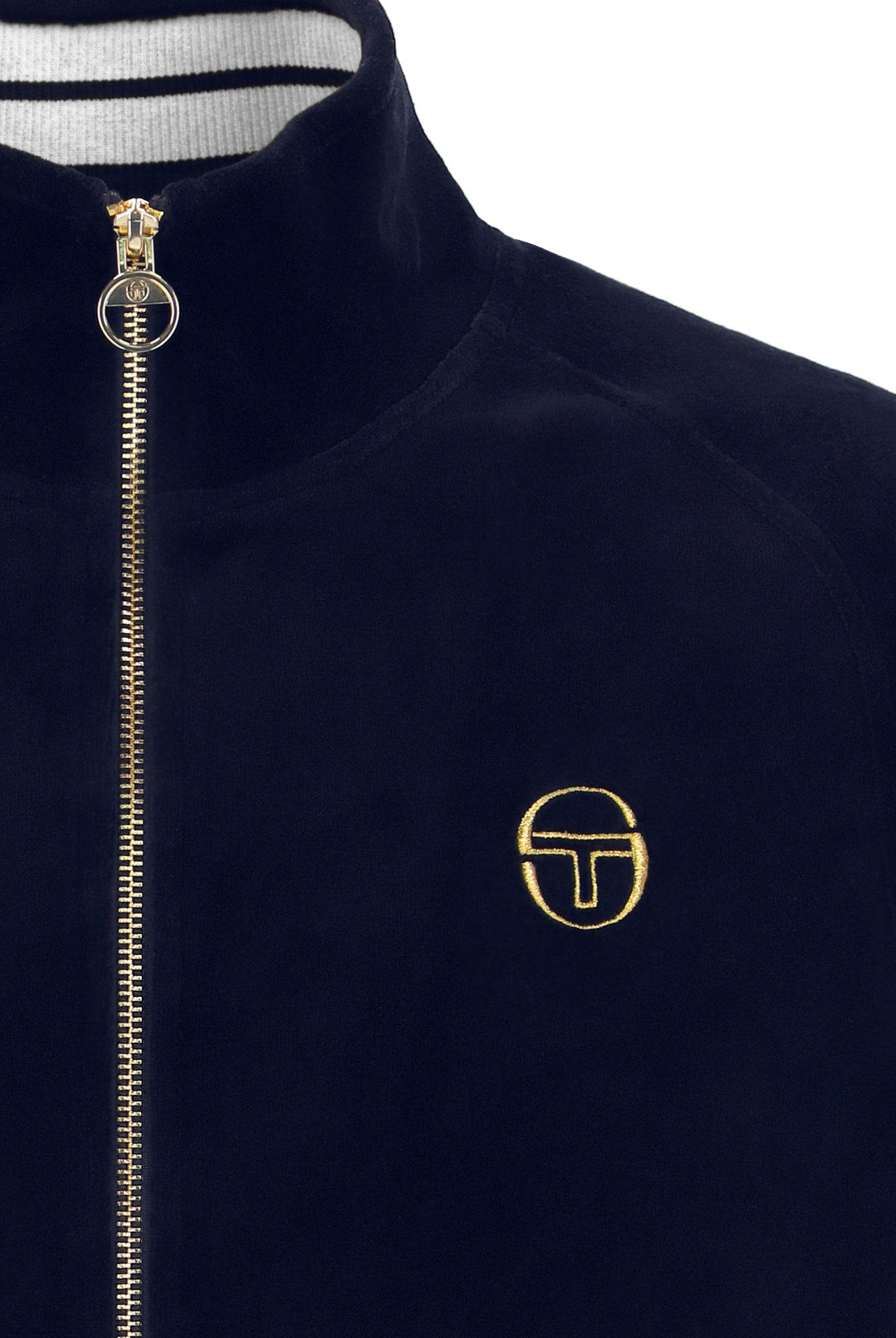 SERGIO TACCHINI COURT VELOUR TRACK TOP STM21136-MARITIME BLUE/GARDENIA