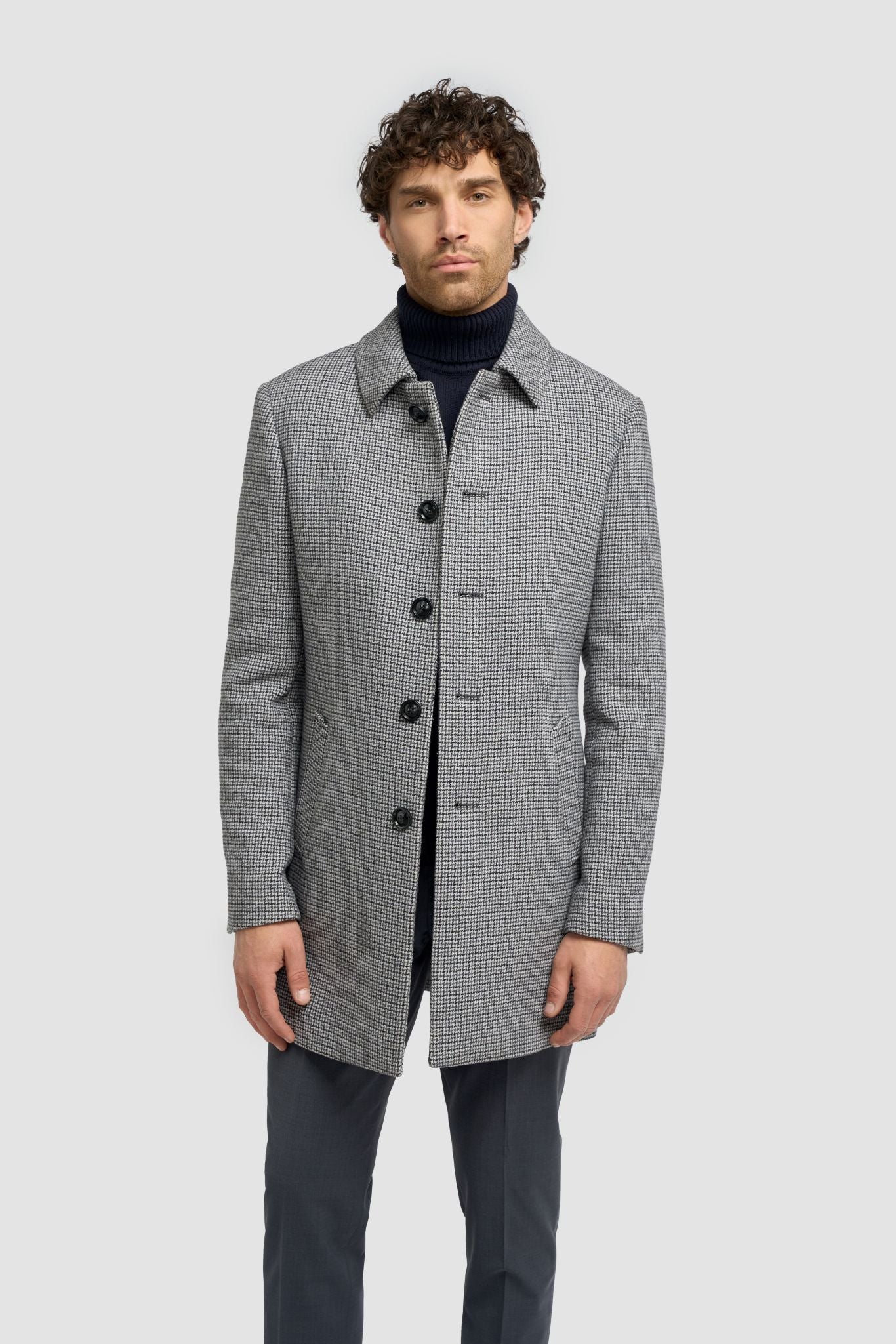 CAVANI KERRY WOOL BLEND CHECK COAT