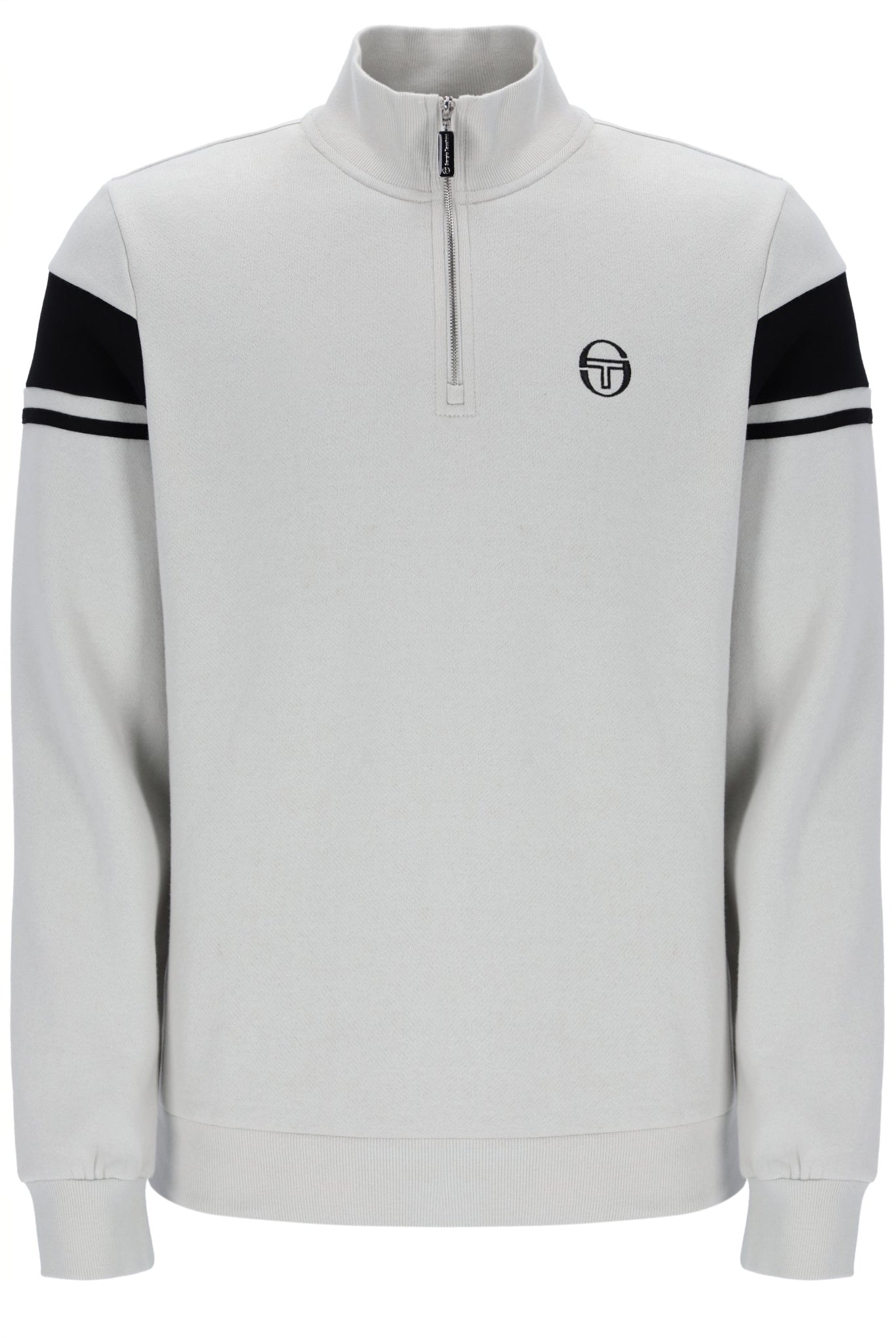 SERGIO TACCHINI 1/4 ZIP TOP STM21243 - GLACIER GREY/BLACK