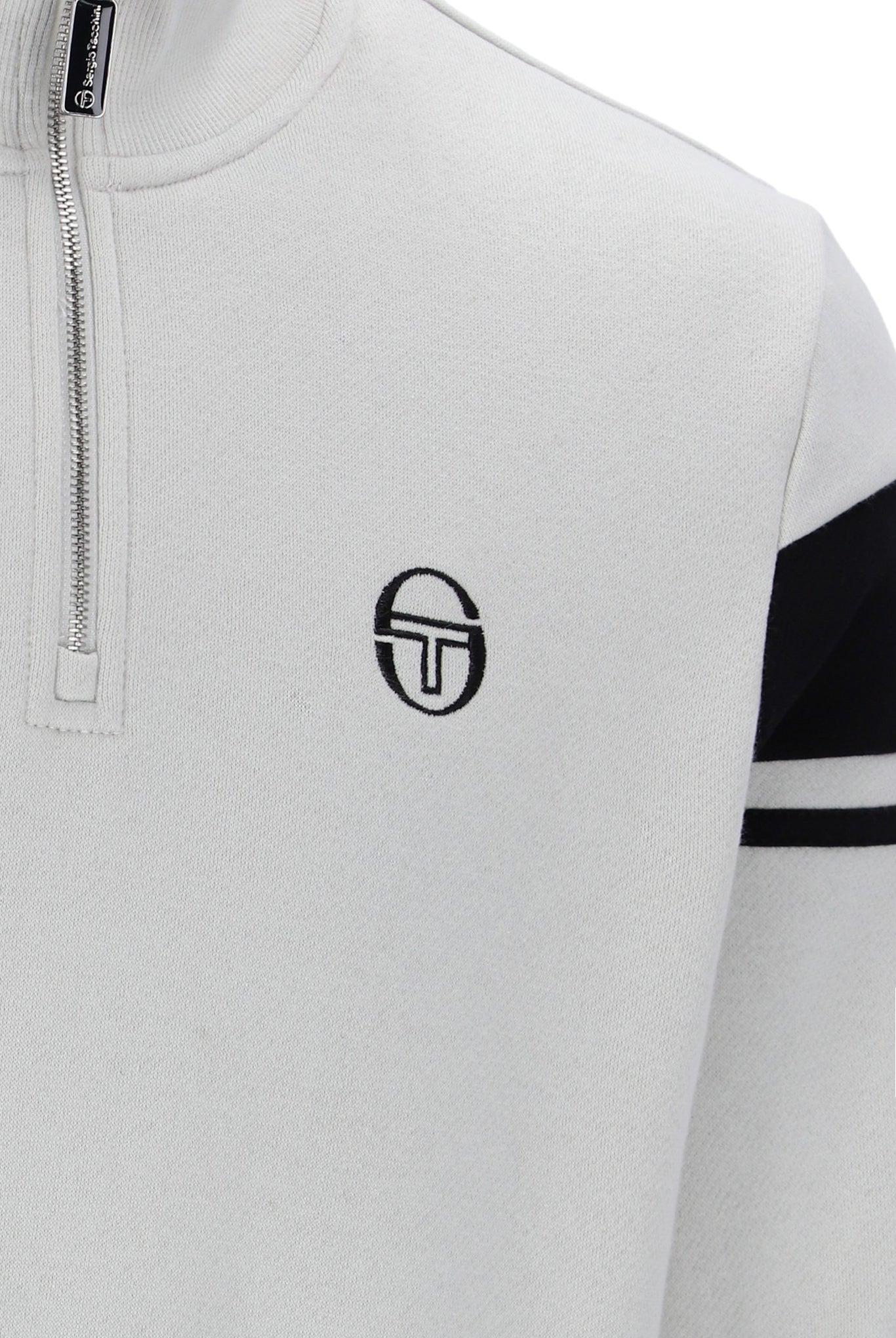 SERGIO TACCHINI 1/4 ZIP TOP STM21243 - GLACIER GREY/BLACK