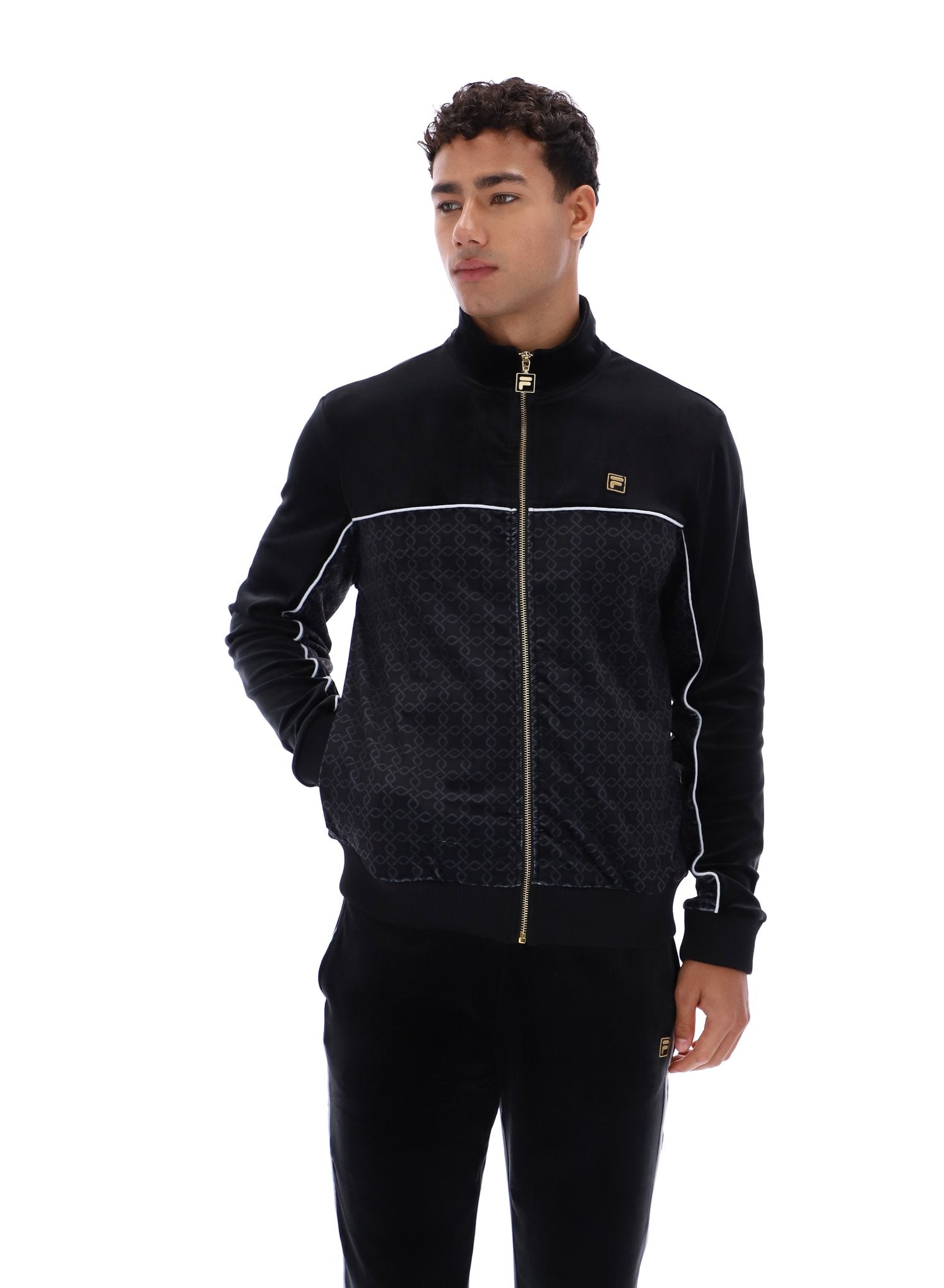FILA HIGGINS VELOUR TRACK TOP FW25MG015-BLACK