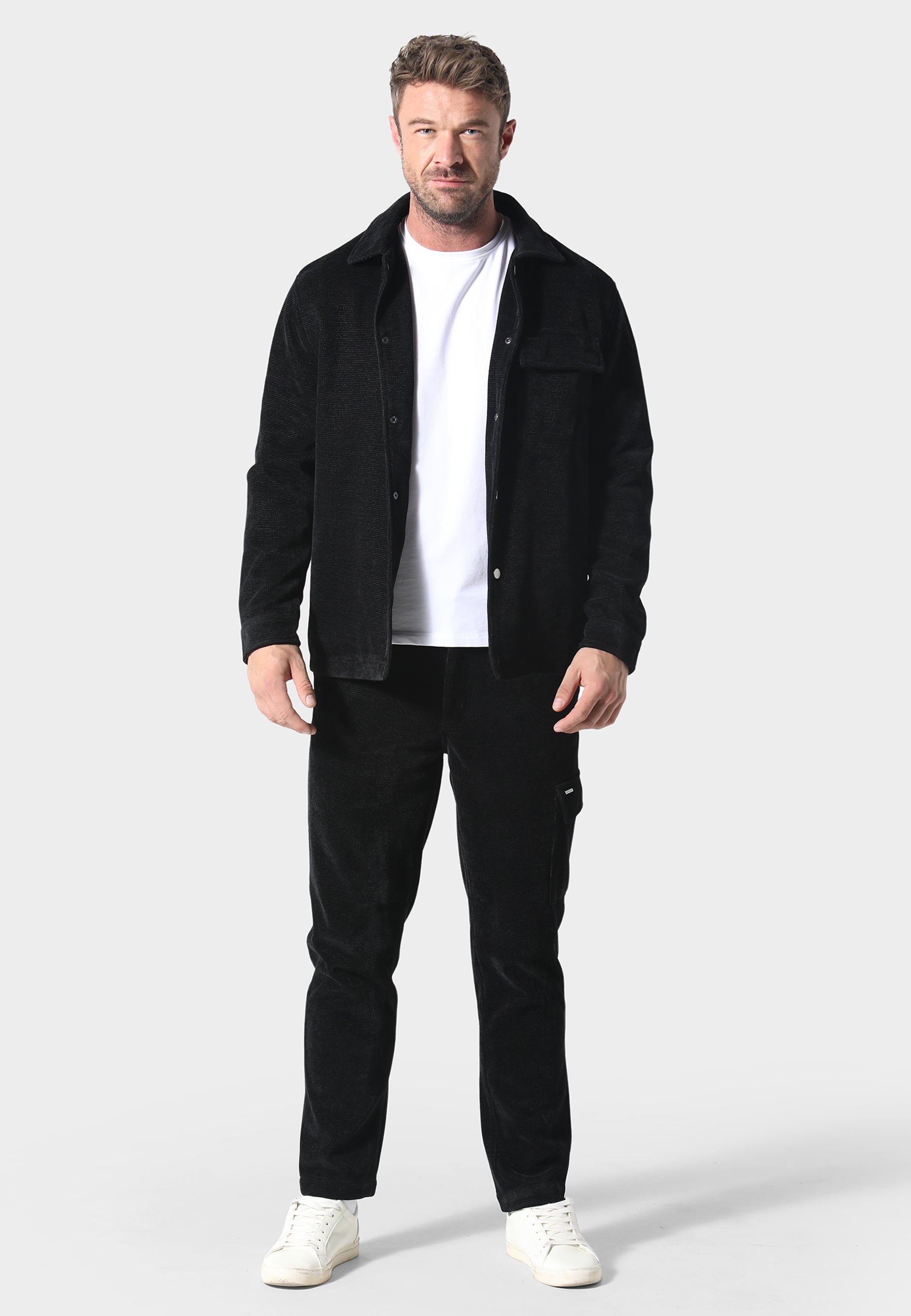 883 POLICE HILLTOP TEXTURED OVERSHIRT-BLACK