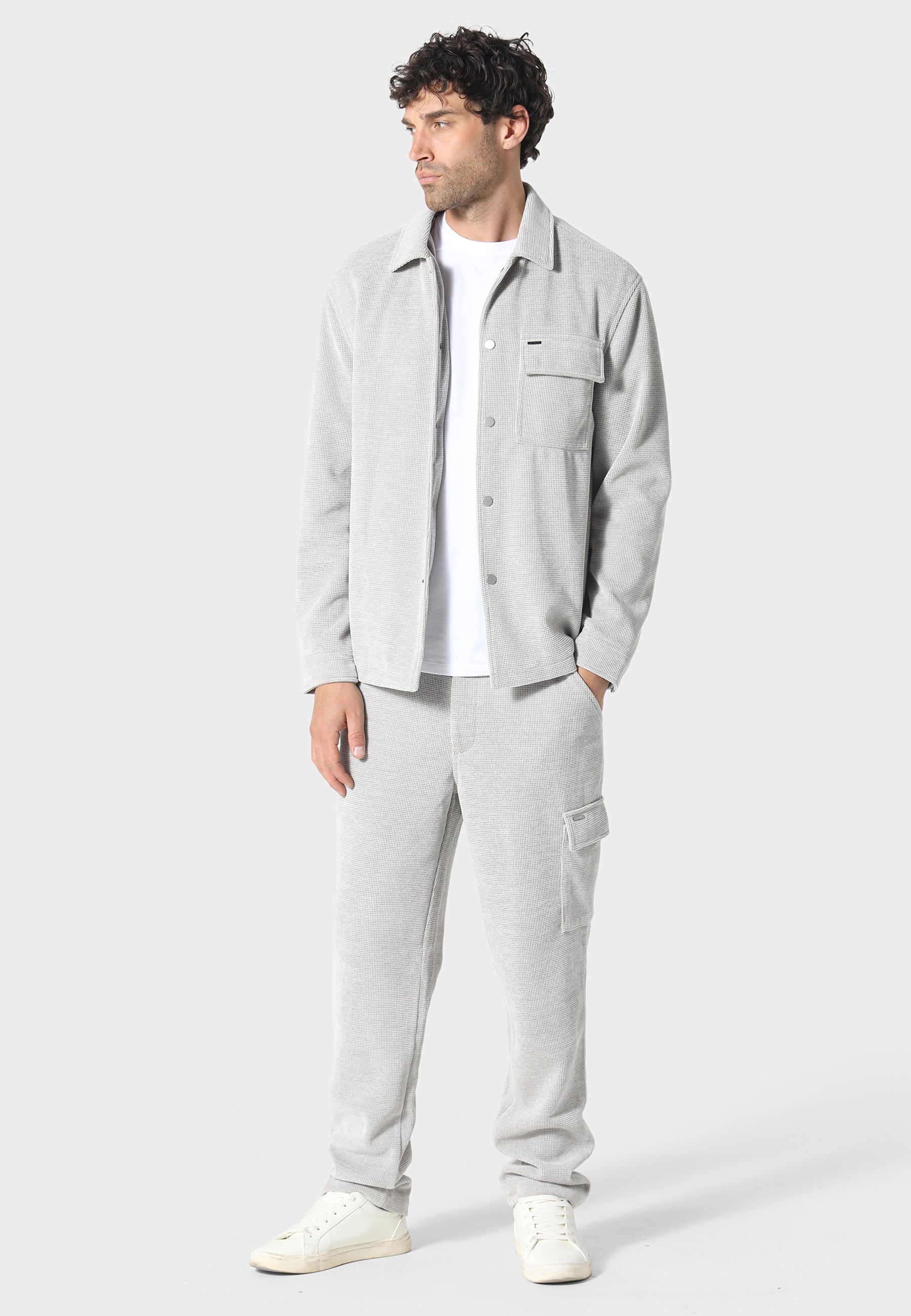 883 POLICE HILLTOP TEXTUREDOVERSHIRT-GREY
