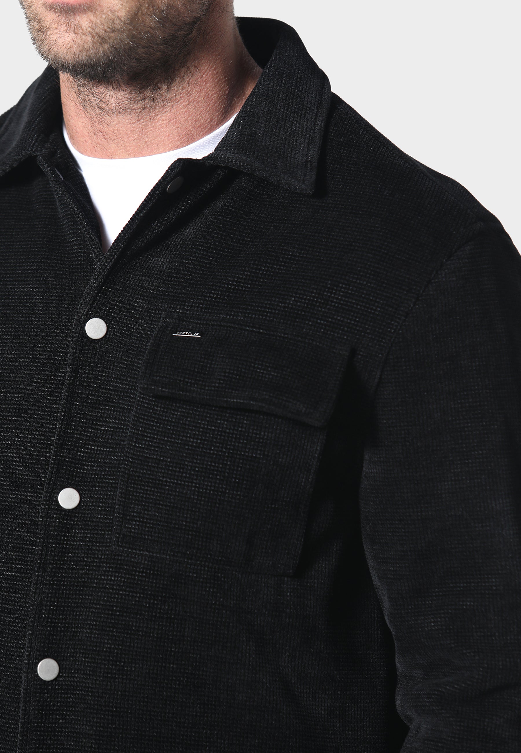 883 POLICE HILLTOP TEXTURED OVERSHIRT-BLACK