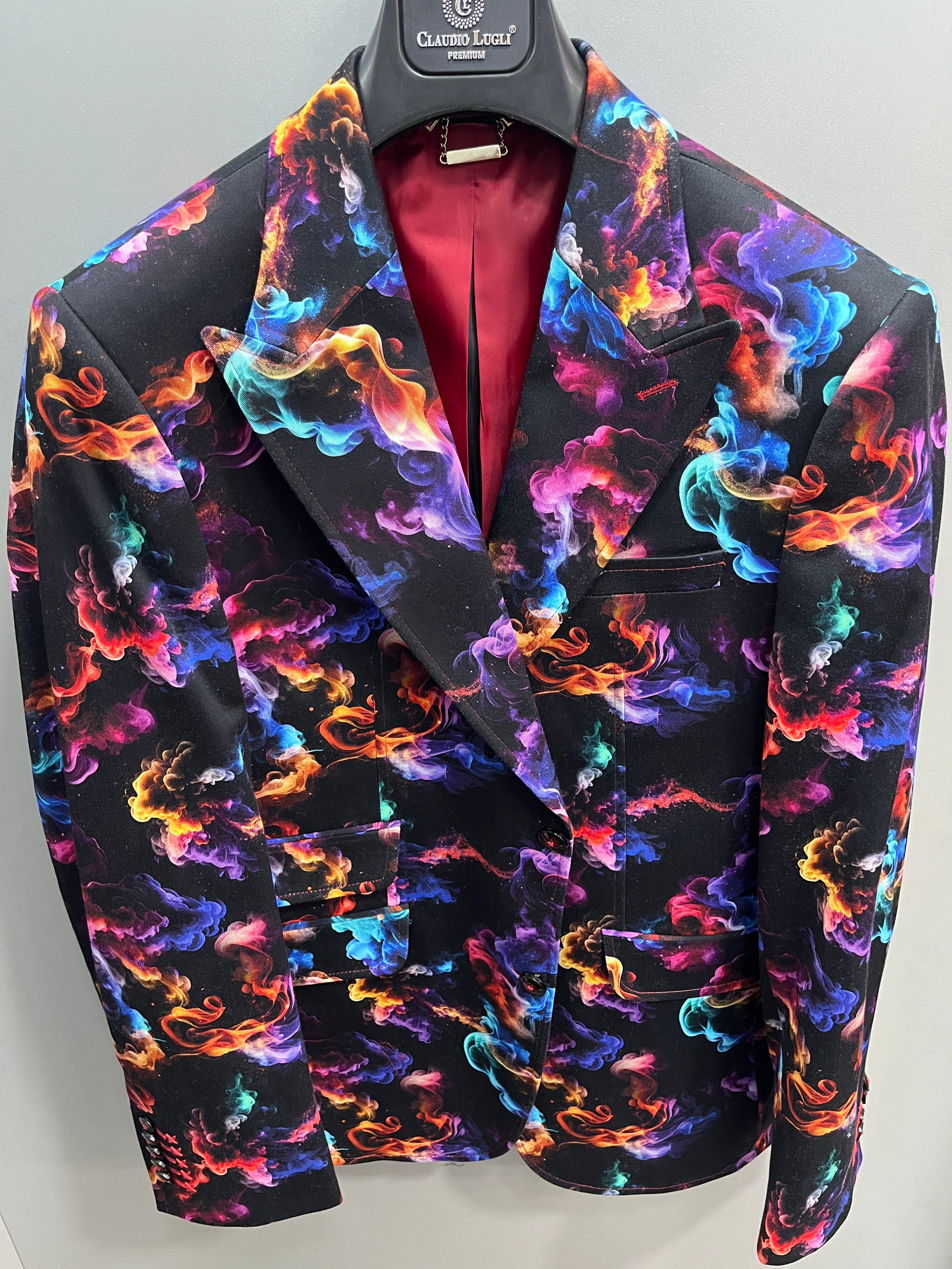 CLAUDIO LUGLI MULTI COLOURED VAPOUR MENS BLAZER - CL2327