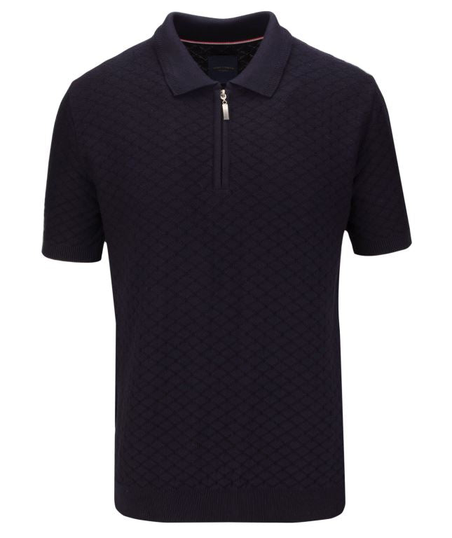 GUIDE LONDON ZIP KNIT POLO - KW2845-NAVY
