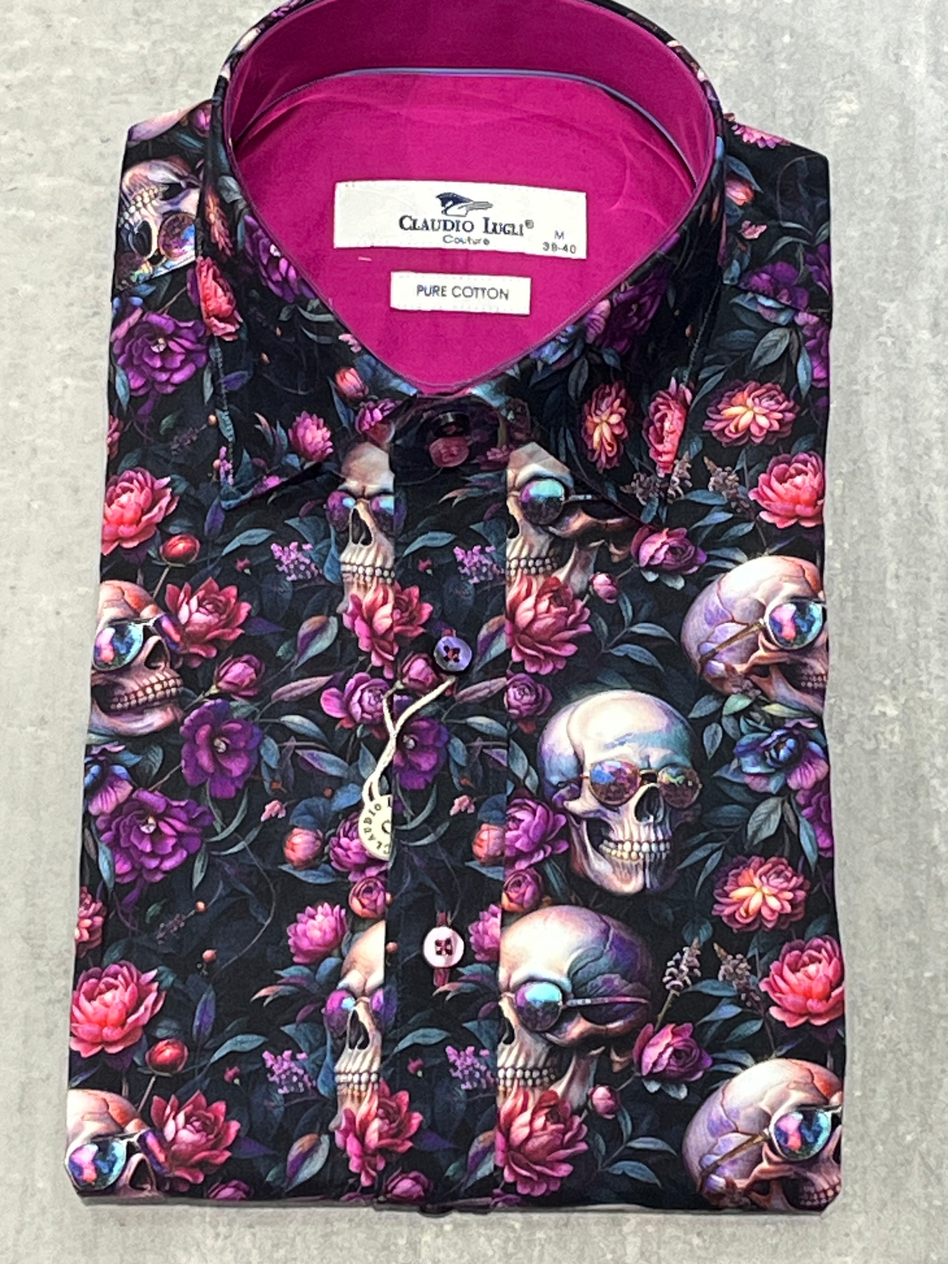 CLAUDIO LUGLI SKULL SHIRT CP8038-PURPLE