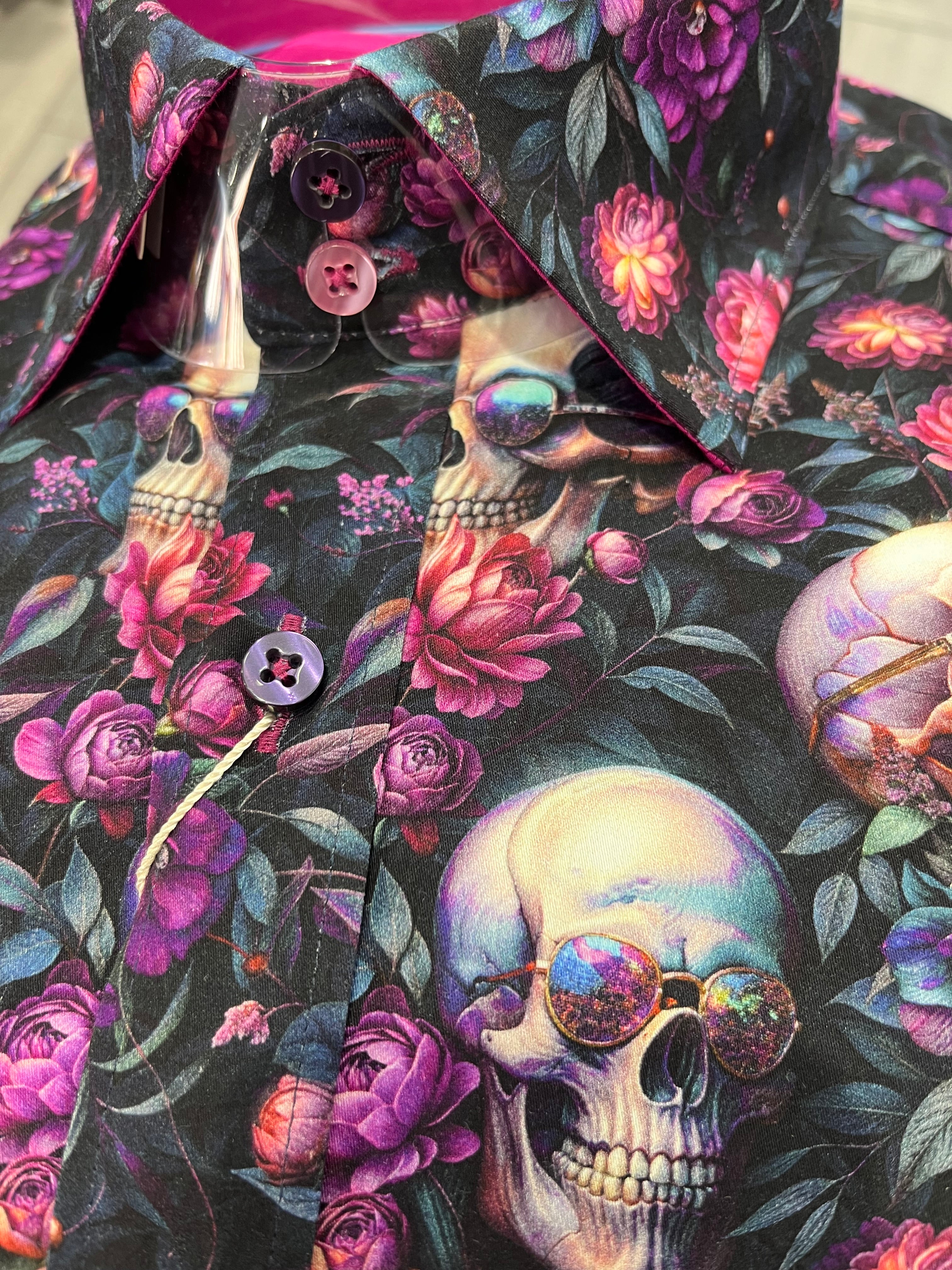 CLAUDIO LUGLI SKULL SHIRT CP8038-PURPLE