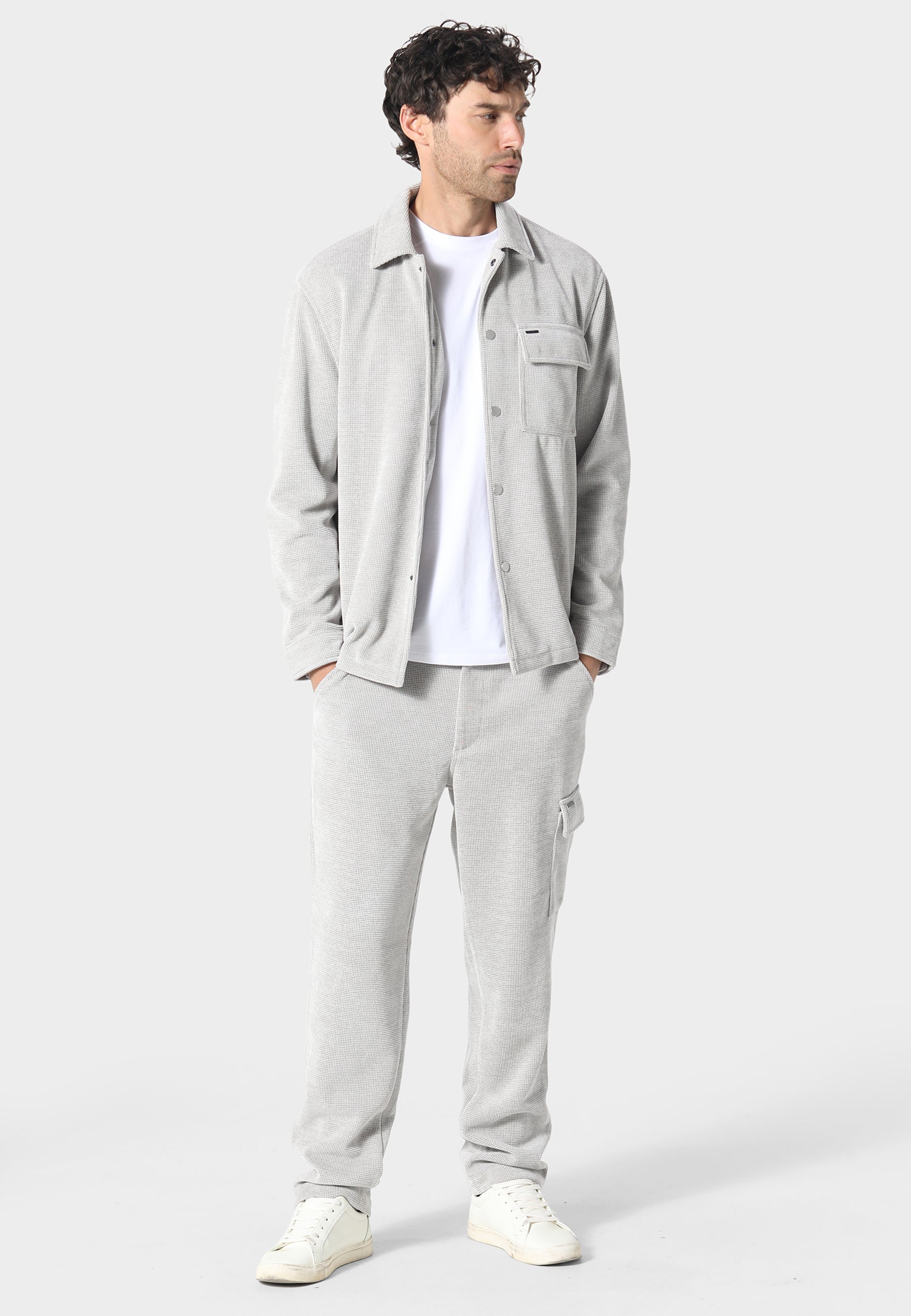883 POLICE TOPHILL TEXTURED CARGO TROUSERS-GREY