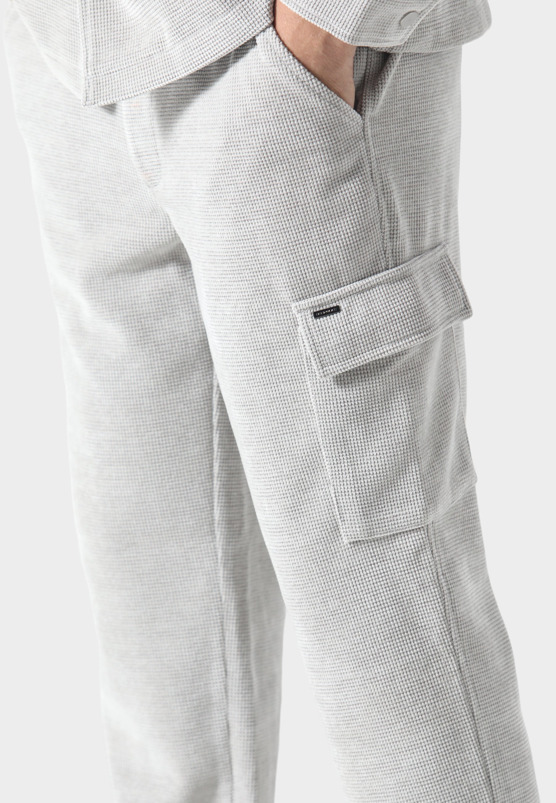 883 POLICE TOPHILL TEXTURED CARGO TROUSERS-GREY
