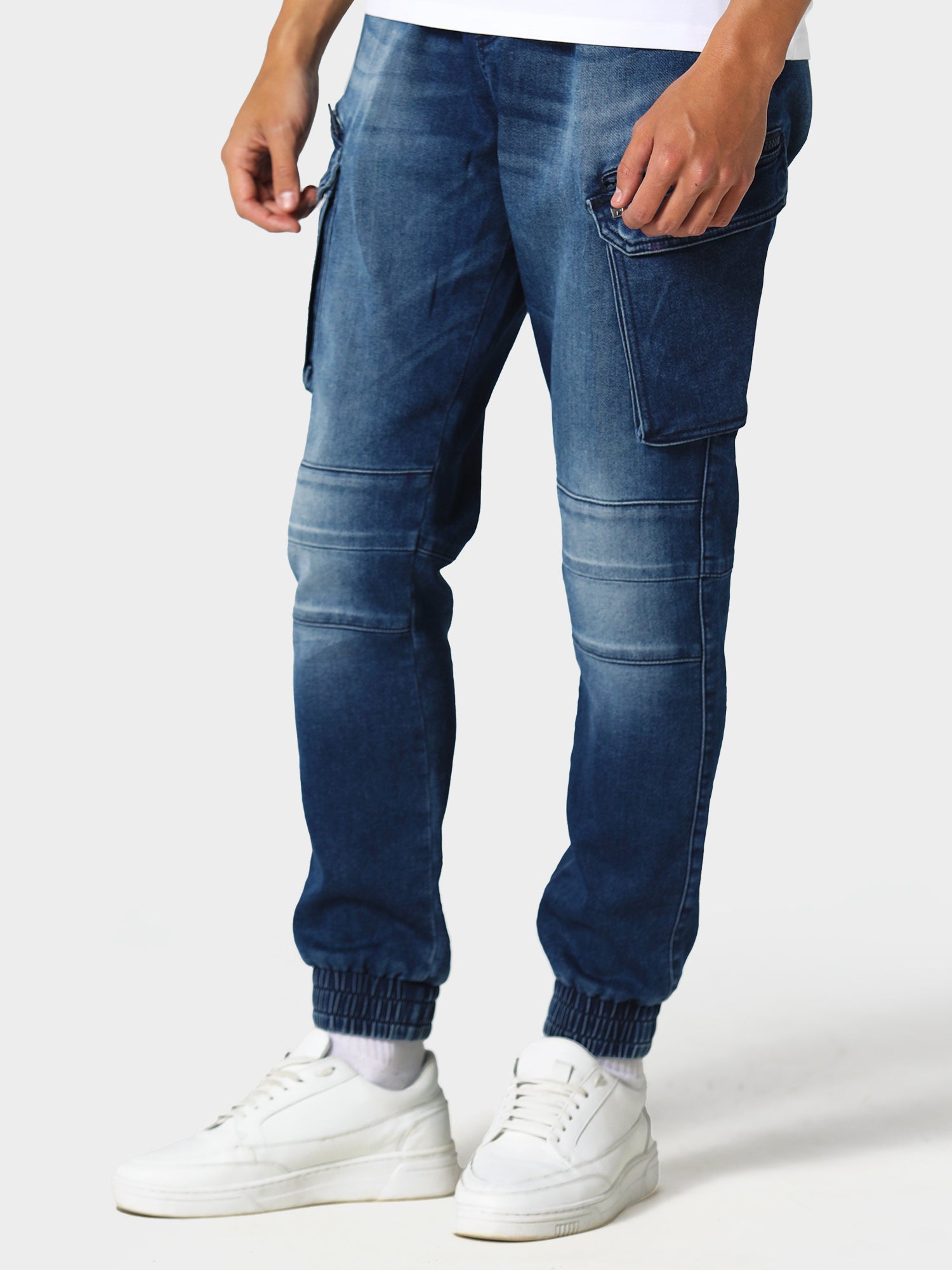 POLICE WARE 537 CARGO DENIM BLUE JEANS