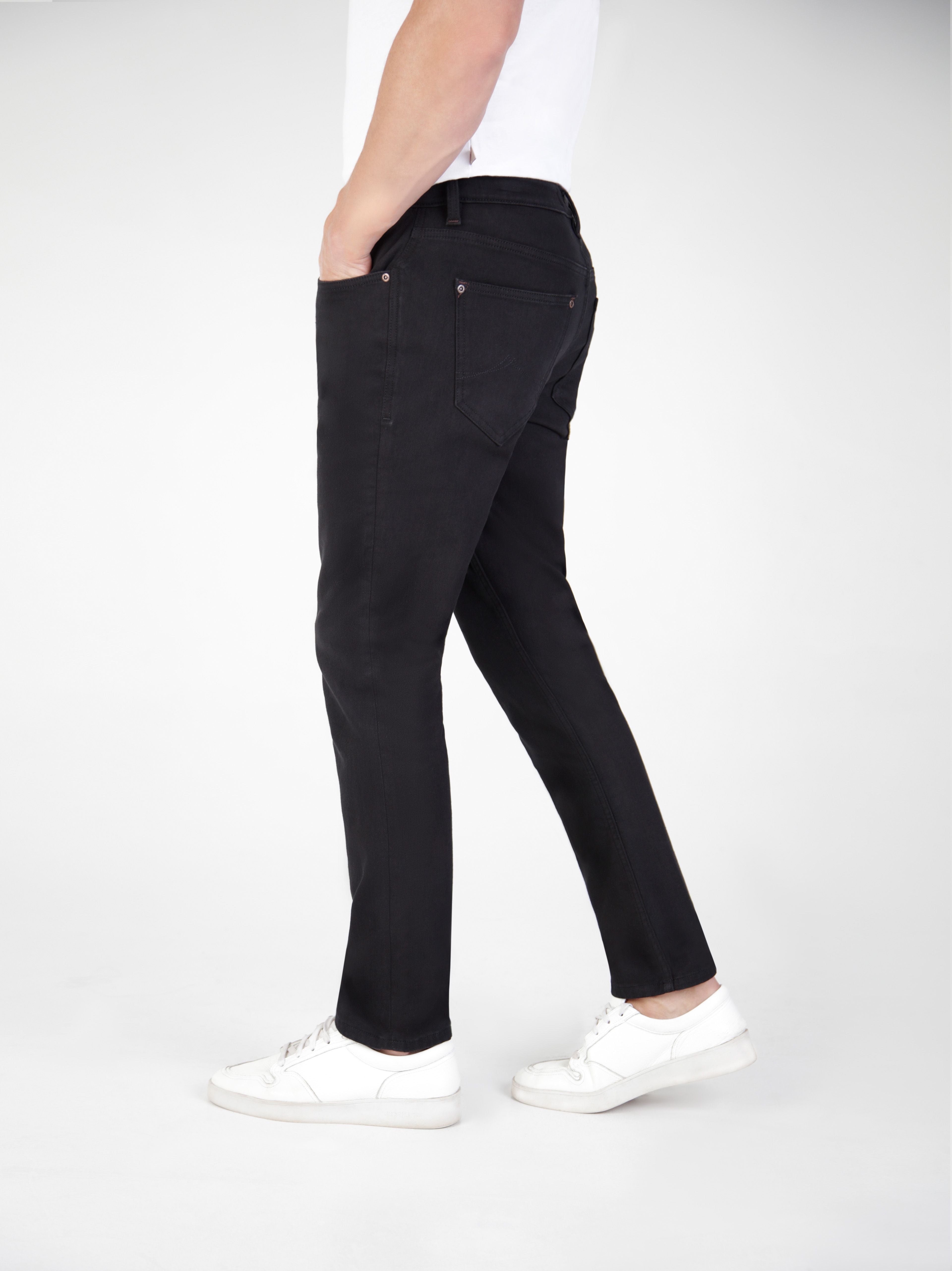 MISH MASH MIRAGE BLACK TAPERED FIT JEANS