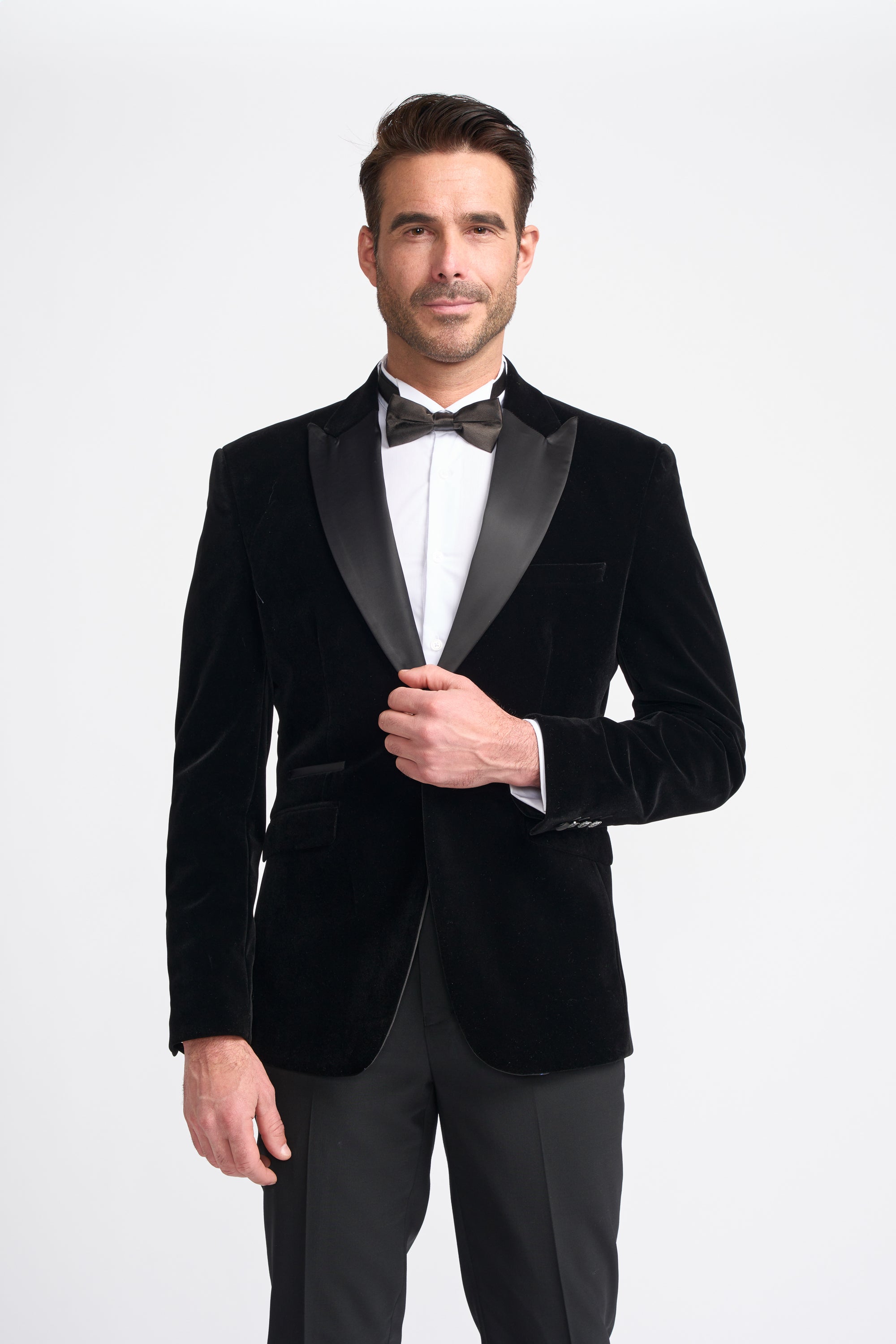 Cavani Rosa Velvet Blazer-Black