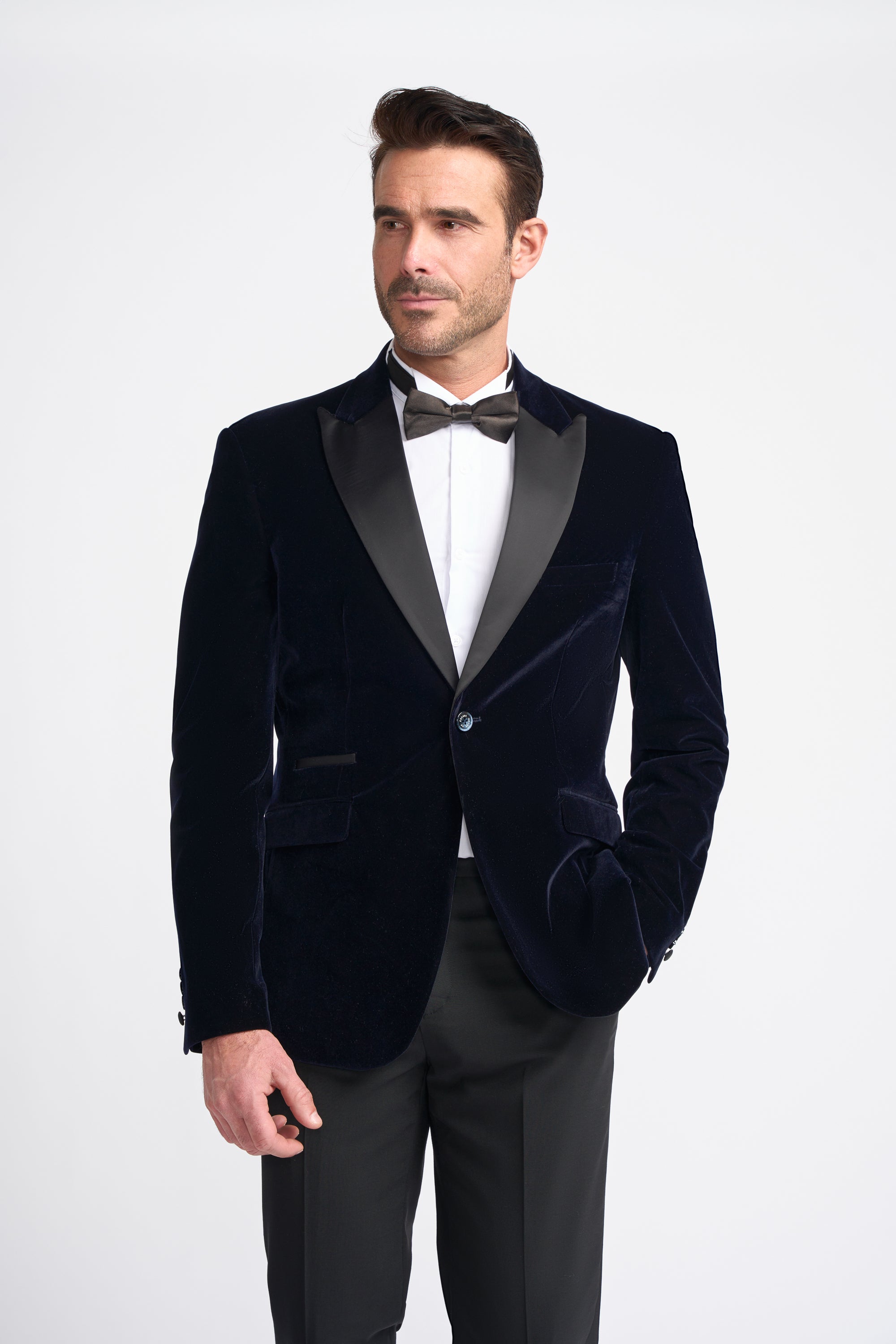 Cavani Rosa Velvet Blazer-Navy